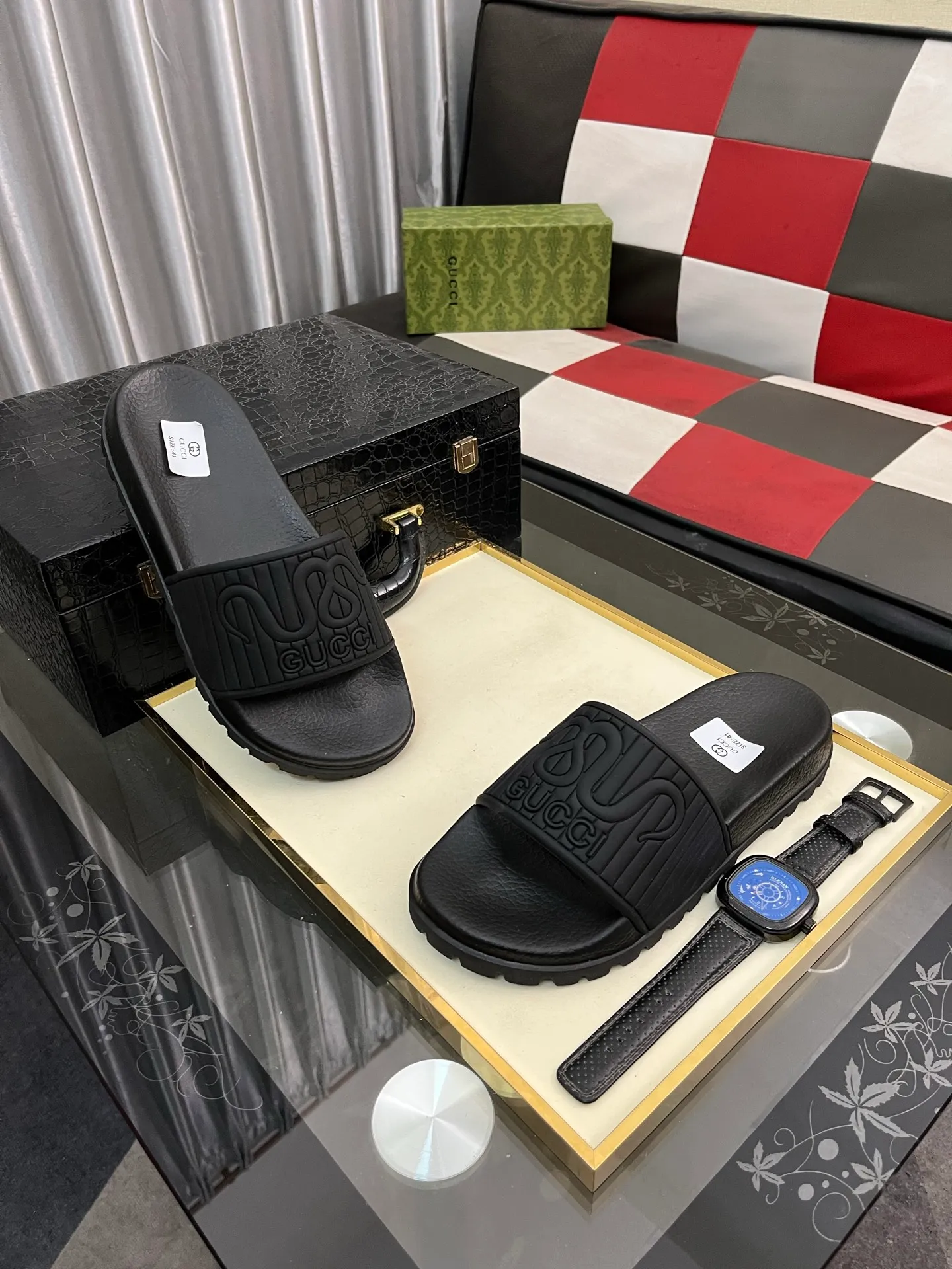 Men's men's shoes💰260⌚️⌚️ＧＵＣＣＩ.Gucci.Official website 1:1 popular slippers hot sale! Original original material 🩴 SIZE: 38-46 (45.46 non-refundable)